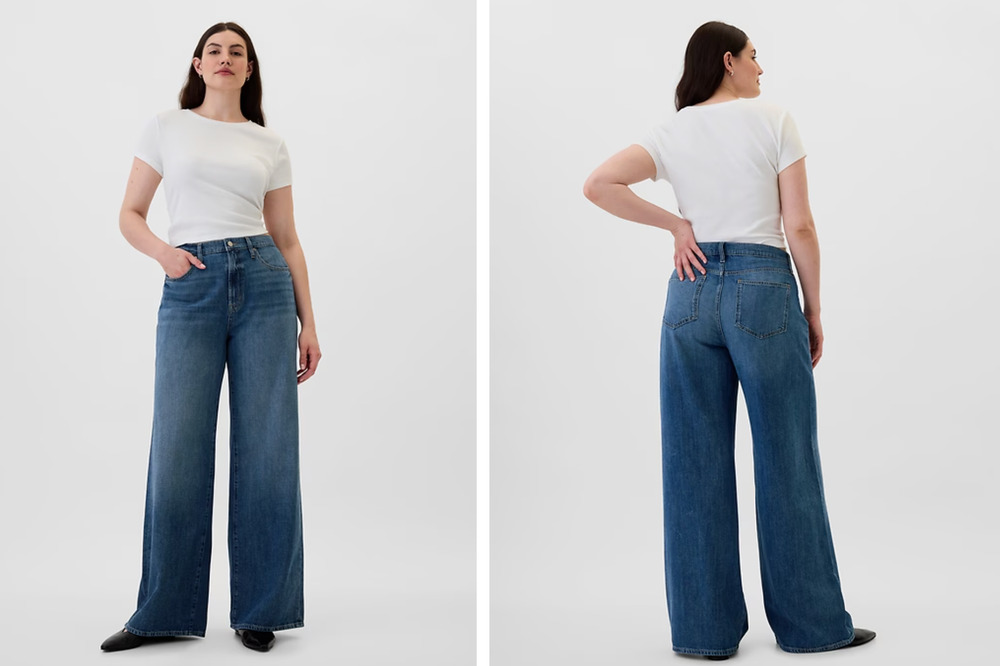 Gap High Rise Wide Leg Jeans Womens Size 10 30R Dark Wash NWT